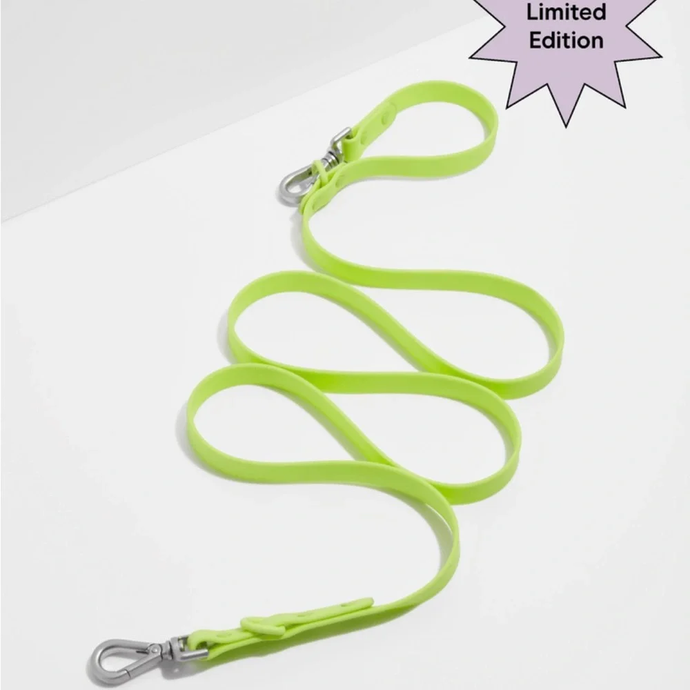 Wild One Adjustable Waterproof FlexPoly Coated Nylon Dog Leash - Small - Limeade